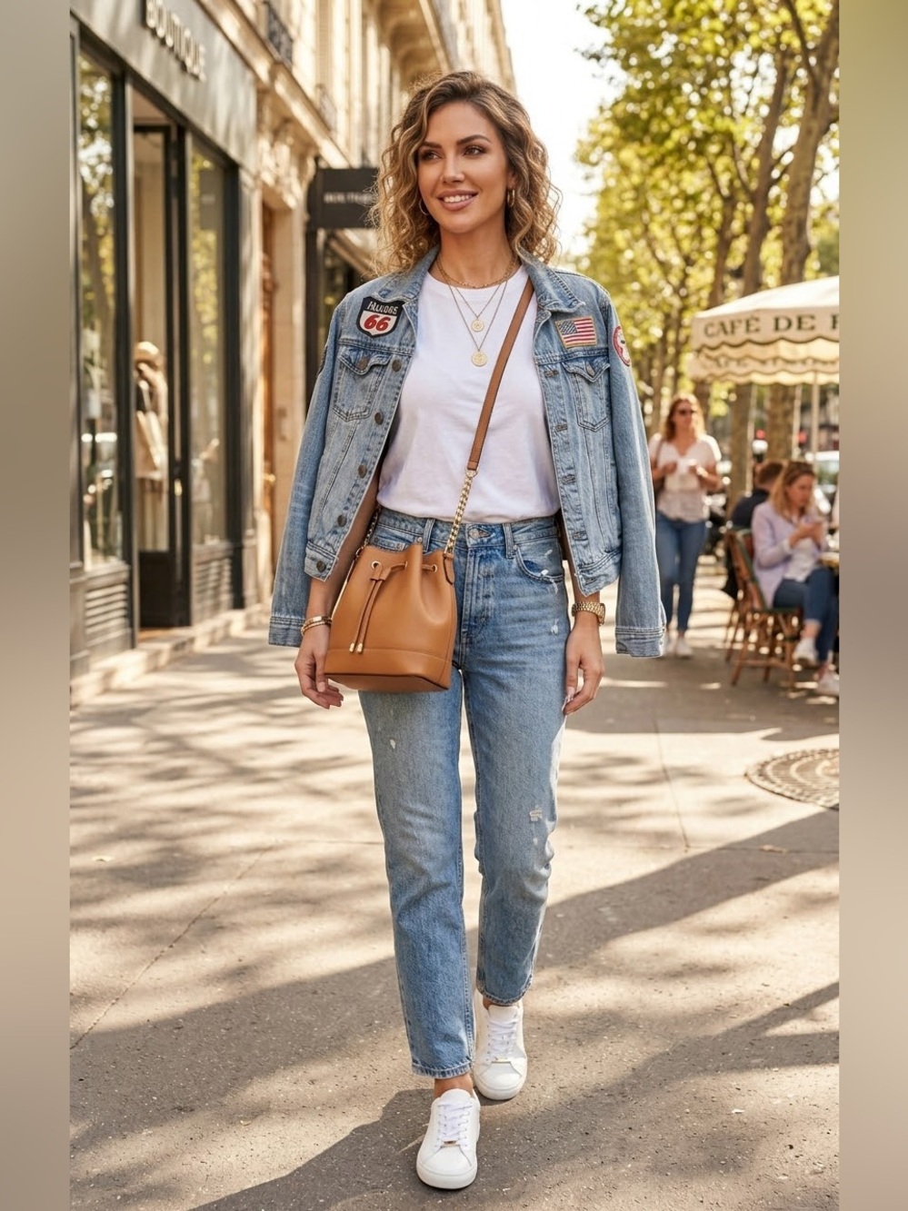 Forever 21 Women’s Light Wash Denim Jacket with Patches size S